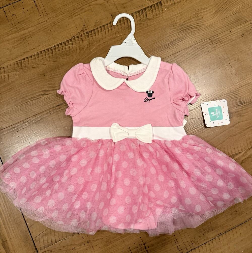 NEW Disney Minnie Mouse Baby Girls Dress Costume Size 18m Polka Dots Bow tutu